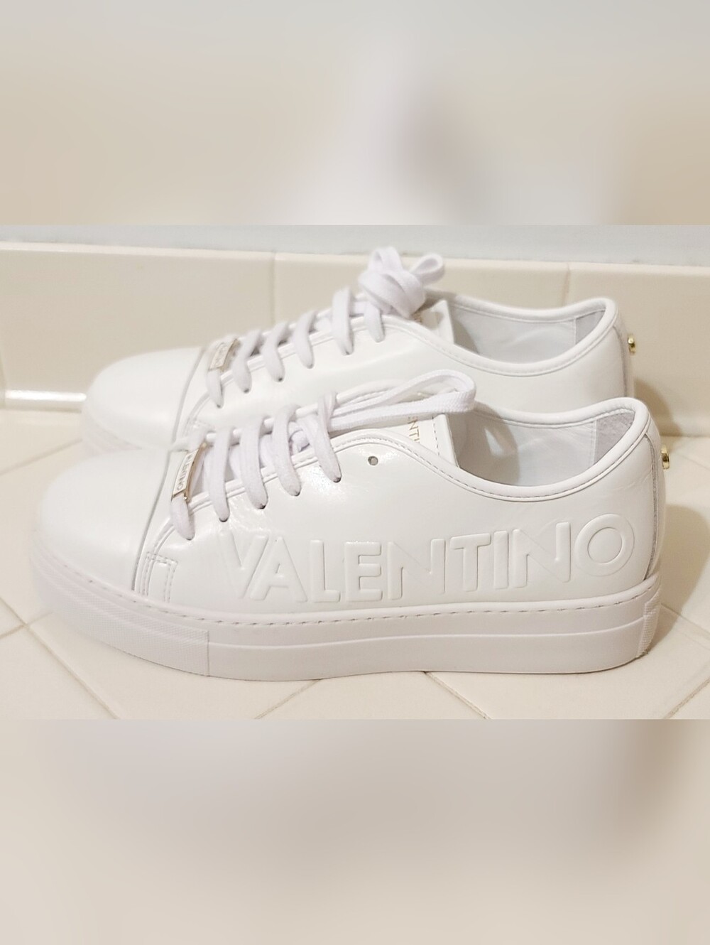 Valentino by Mario Valentino Dalia Embossed Platform Sneakers Women's Size 10
